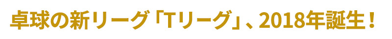 卓球の新リーグ「Tリーグ」、2018年誕生!