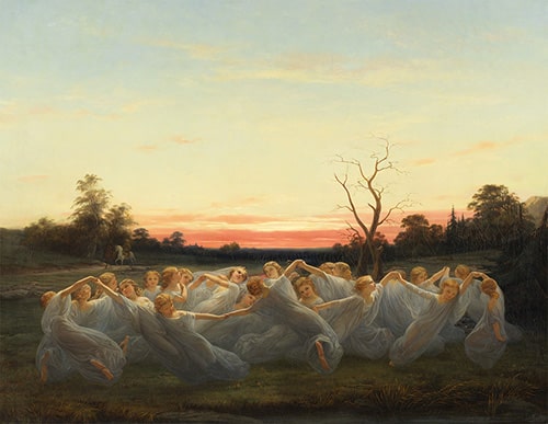 ニルス・ブロメール《草原の妖精たち》 1850年　油彩、カンヴァス