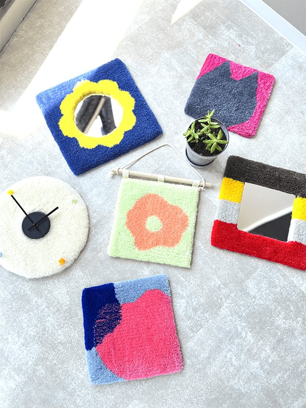 タフティングでオリジナルミラー作り体験