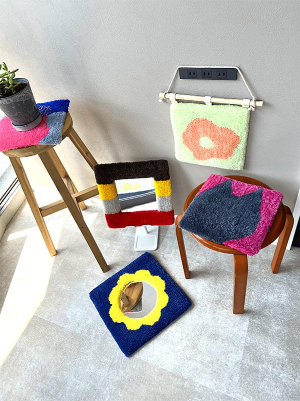 タフティングでオリジナルミラー作り体験