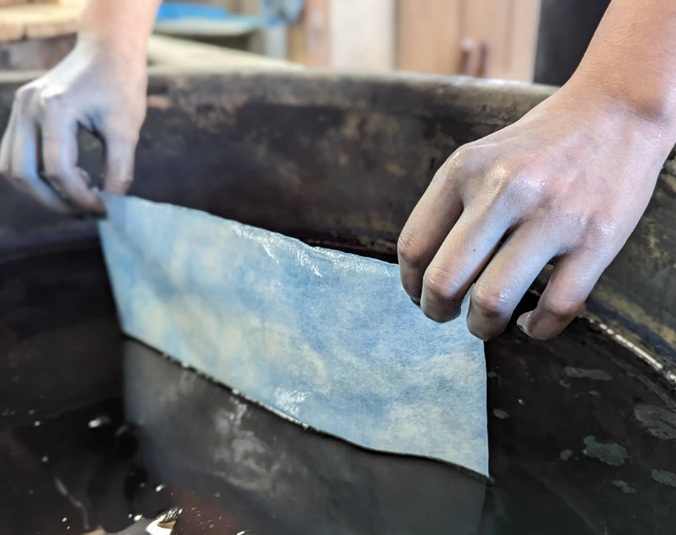 藍の障子のミニ建具作り