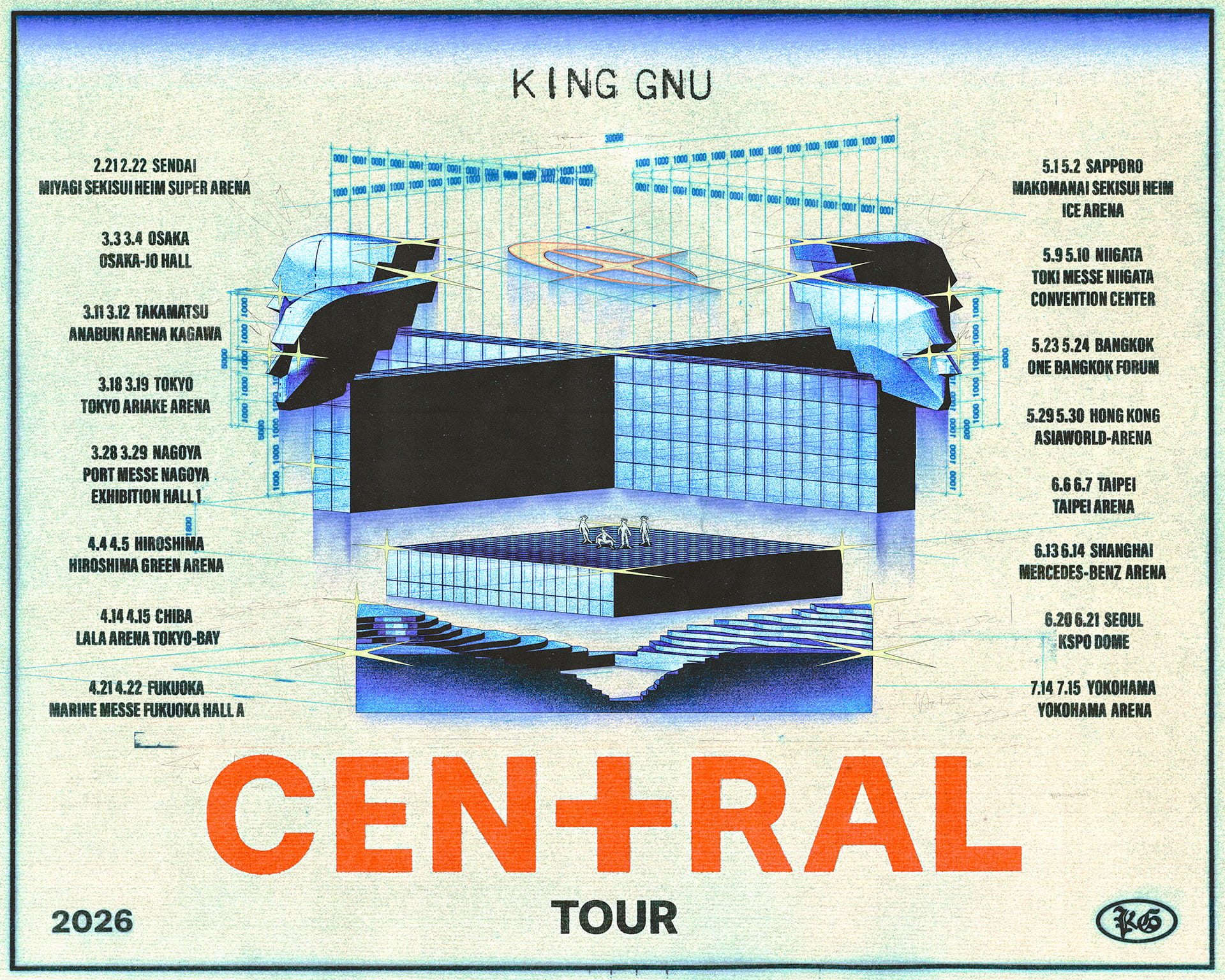 King Gnu CEN+RAL Tour 2026