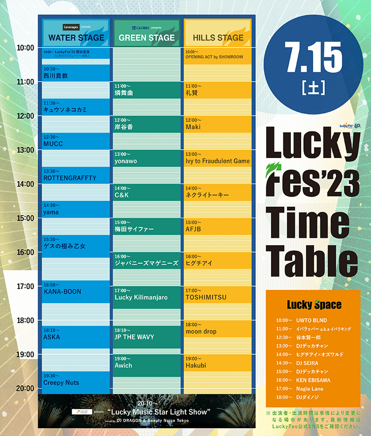 Lucky Fes '23　ラッキーフェス　チケット　1枚　7/15