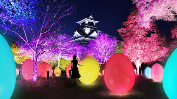 チームラボ 高知城 光の祭