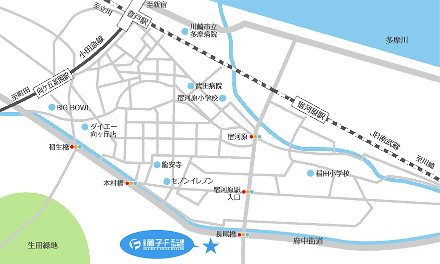 川崎市・藤子・Ｆ・不二雄ミュージアム マップ