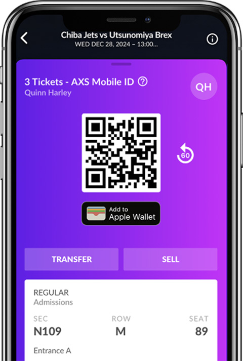 AXS Tickets画面イメージ